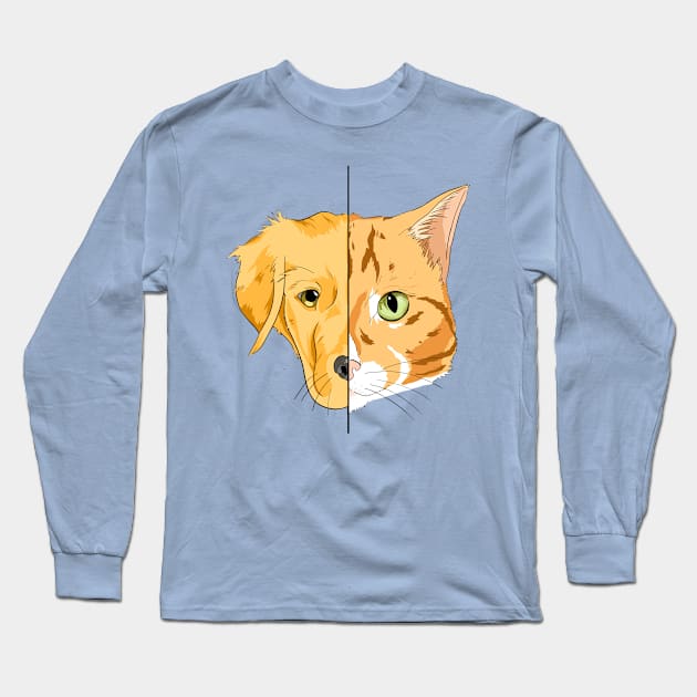 Between Dogs And Cats Long Sleeve T-Shirt by Luccyano